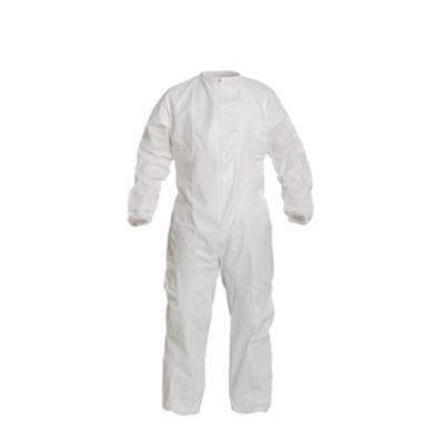 Dupont ProClean Bulk Packed Coveralls - Proclean Coverall with Elastic Wrists and Ankles, White, Size XL - PC143SWHXL00250B