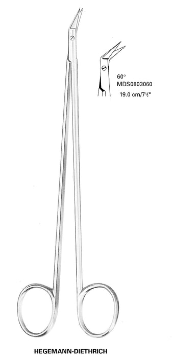 Medline Hegemann-Diethrich Scissors - 6-1/4" (15.9 cm) Long 125˚ Angle Hegemann-Diethrich Scissors - MDS0802812