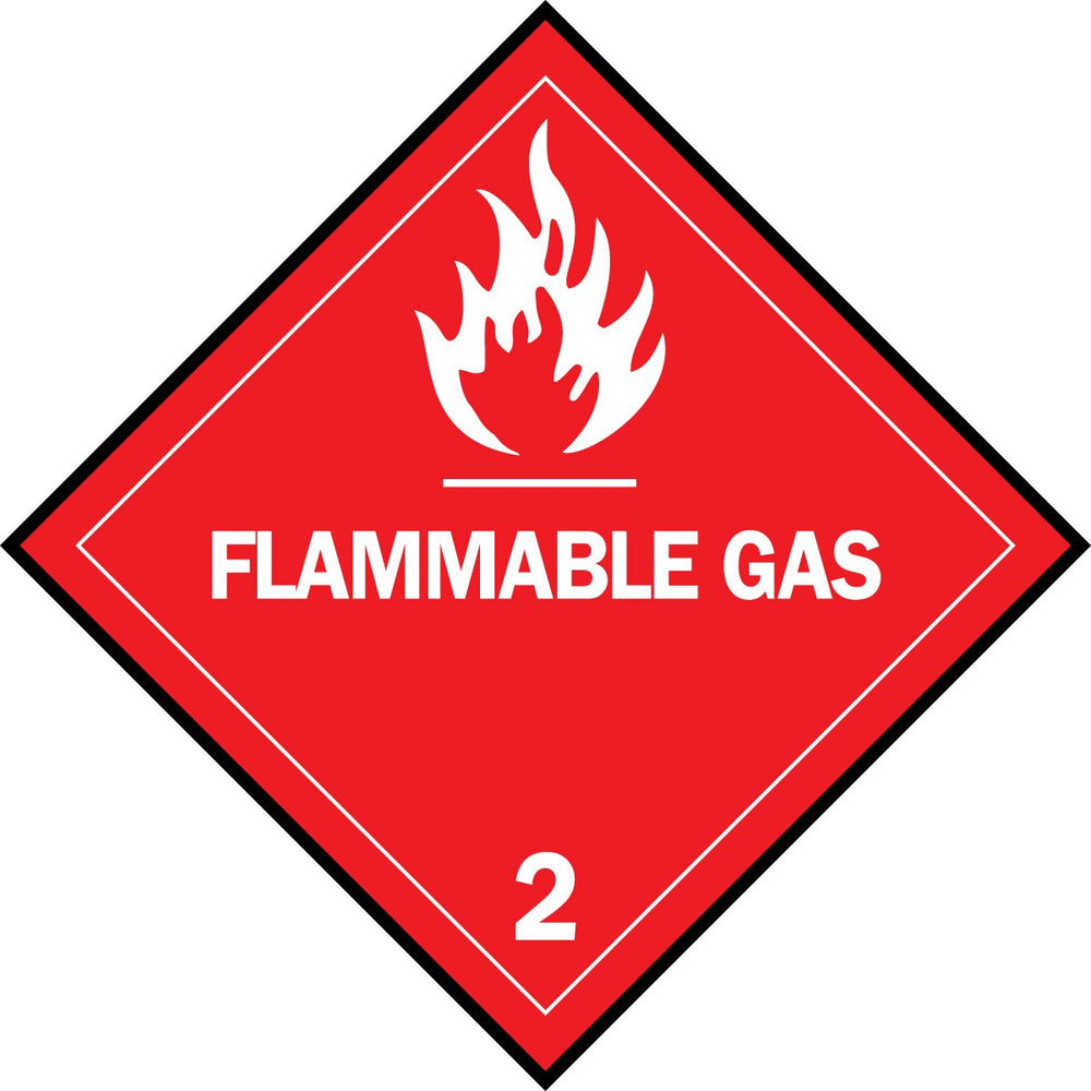 Brady Hazardous Material Shipping Labels - LABEL, B7569 4X4 WHT / RED, FLAMMABLE GAS - 121066