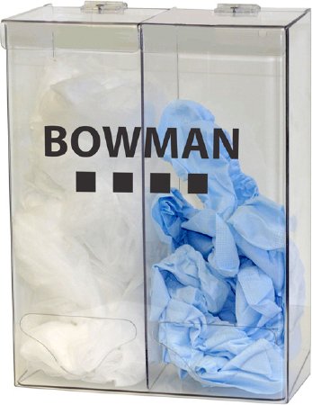 Bowman Manufacturing Tall Bin Bulk Dispensers - Bulk Dispenser, Tall, Double, PETG Plastic, Clear - BP-012