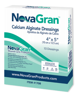 PBE NovaGran Calcium Alginate Dressings - DRESSING, CALCIUM ALGINATE, NOVAGRAN, 4X5 - 1708