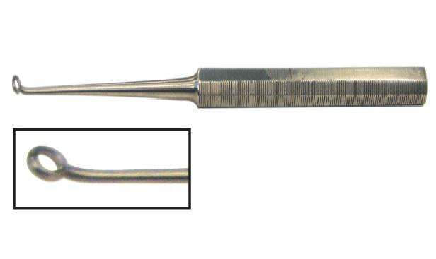 BR Surgical Buck Ear Curette, Straight, Blunt - Buck Ear Curette, Angled, Blunt, Size 1 - WG44-12001