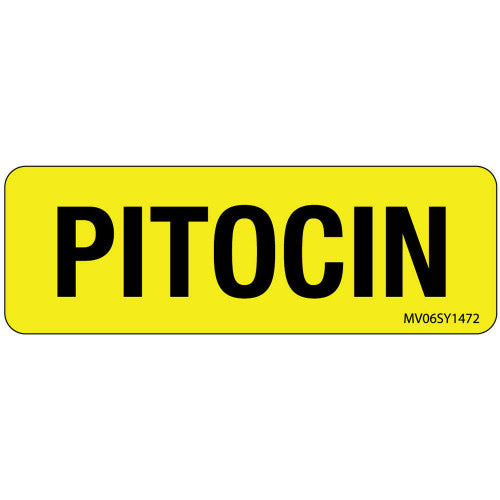 Brady Worldwide Permanent Labels - LABEL, "PITOCIN", 2-15/16X1, YELLOW - MV06SY1472