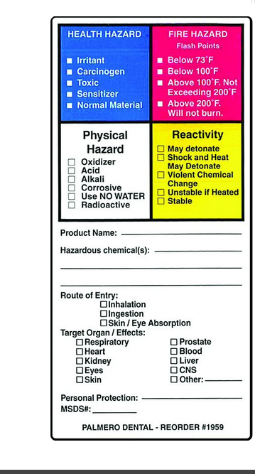  Label Informational Hazardous Materials 1