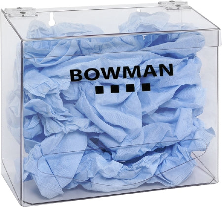 Bowman Bulk Personal Protective Equipment (PPE) Bin Dispenser - Bulk Dispenser, Single Bin, Short, PETG Plastic, Clear - BP-021