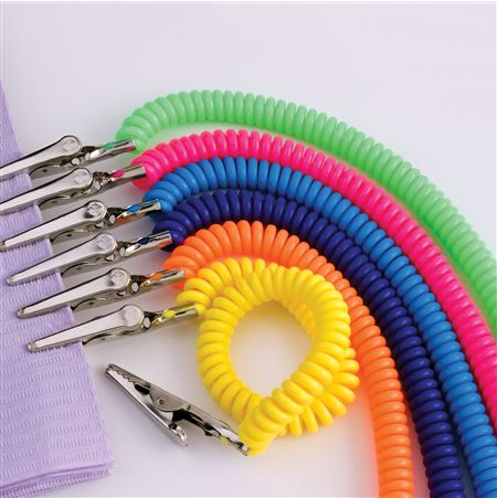 Practicon Bib Holder Coiled Neon 6/Pk