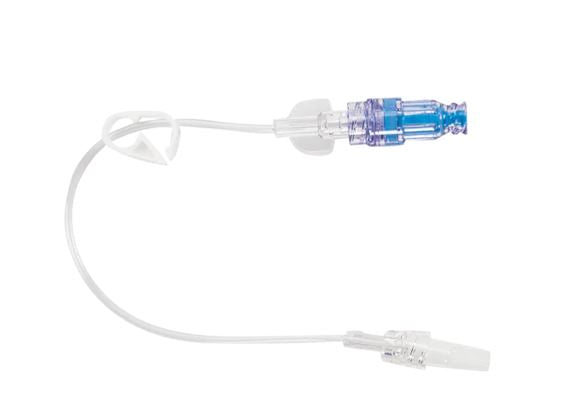 BD Specialty Low-Pressure Extension Sets - Sterile Standard Bore Pressure-Rated IV Extension Set with 1 Removable MaxZero Needle-Free Connector, Pinch Clamp, Spin Male Luer Lock, 7", 0.5 mL Priming Volume, Non-DEHP - MZ5304