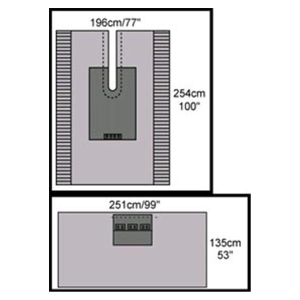 Cardinal Health Orthopedic Packs - Orthopedic Pack, Fan-Folded Drape Sheet, 52" x 76", Split Drape with Adhesive - 29182