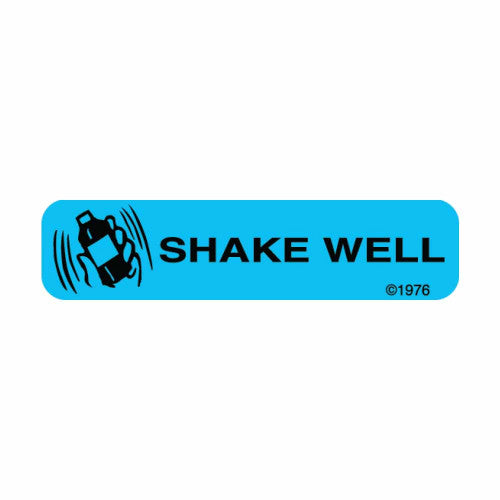 Brady Worldwide RX Labels - "Shake Well" Rx Label, Blue, 500/Roll - 1-10G