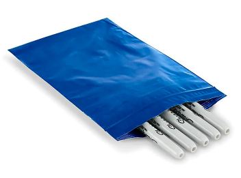 Reclosable Polyethylene Bags, Single-Zipper, Blue, 2 Mil, 6" x 9"