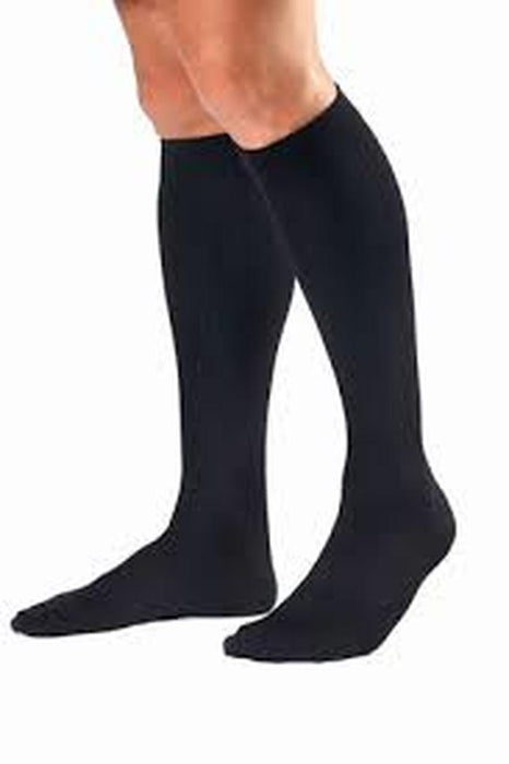 BSN Medical Compression Knee Socks - Knee-High Full-Calf Compression Socks, 15-20 mmHg, Cool Black, Size L - 110531