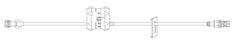 BD Minibore T-Connector Extension Sets - Flow Regulator 20" Standard-Bore IV Extension Set with 0.4 mL Priming Volume, Slide Clamp and Spin Male Luer Lock - MFS104