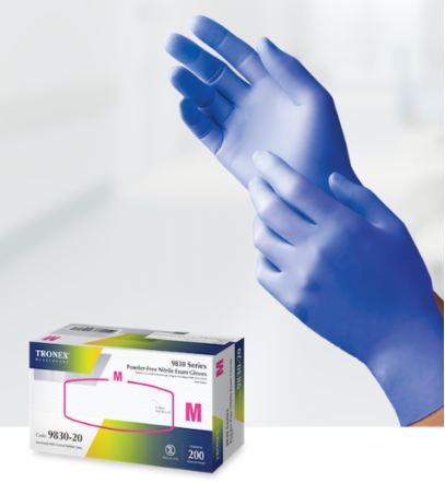 Tronex Nitrile Chemo-Rated PF ExamGlove - Chemo-Rated Powder-Free Textured Nitrile Exam Gloves, Size XS - 9830-05