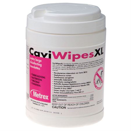 CaviWipesXL 10" x 12" - 66 Wipes/Canister - 12/pk