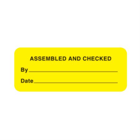 Checked/Inspection Labels Equipment Checked" - FL Green - 1"W x 2"H