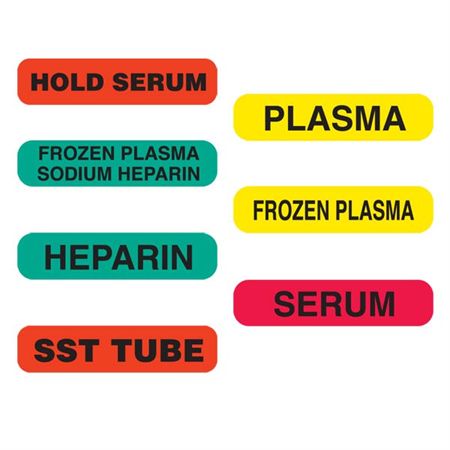 Chemistry Labels PLASMA" - Yellow with black text - 1.625"W x 0.375"H