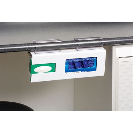 Clamp Kimwipe and Blove Box Dispenser Clamp Kimwipe and Glove Box Dispenser - 14.75"W x 4"D x 7.7"H