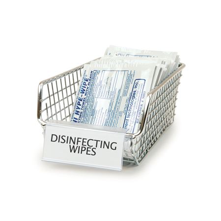 Clear Clip Label Holder for Wire Baskets For Label Size 3"W x 1.25"H