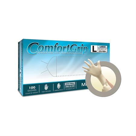 ComfortGrip Powder Free Latex Exam Gloves Large