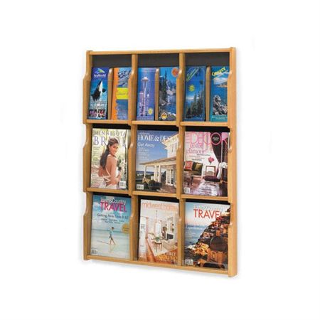 Convertible Magazine-Brochure Rack Oak Finish