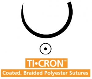 Medtronic TiCron Sutures - Ti-Cron Suture, Blue / White, Size 2/0, 10 x 30", CV-316 Needle, Double Armed - 88863323-56