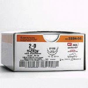 Medtronic TiCron Sutures - Ti-Cron Suture, Blue / White, Size 2/0, 10 x 30", CV-316 Needle, Double Armed - 88863323-56