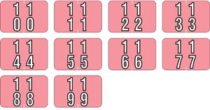 Barkley Compatible Color-Code Label Polylaminateddbkm Double-Digit Numeric Compatible Series 1 1/2"W X 1"H 500/Roll