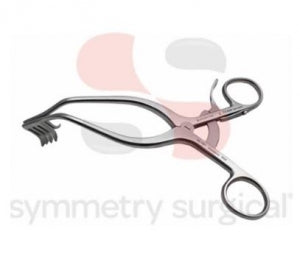 Symmetry Surgical Adson Retractors - Adson Retractor, Angled Shaft, Sharp Prongs - 50-1181