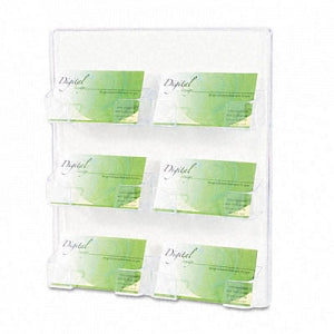 Deflecto Eight-Pocket Business Card Holder - Clear 480-Capacity 6-Pocket Business Card Holder - 70601