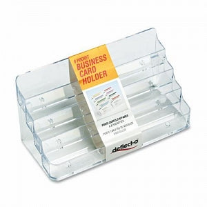 Deflecto Eight-Pocket Business Card Holder - Clear 400-Capacity 8-Pocket Business Card Holder - 70801