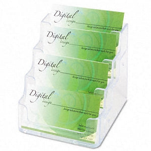 Deflecto Eight-Pocket Business Card Holder - Clear 200-Capacity 4-Pocket Business Card Holder - 70841