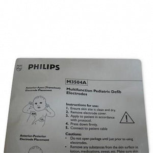 Philips HeartStart Multifunction Disposable Defibrillator Pads - Pediatric Defibrillation Electrode Pads for HeartStart MRx / XL / XL+ AEDs, Barrel-Style Connector, 5/Pack - M3504A