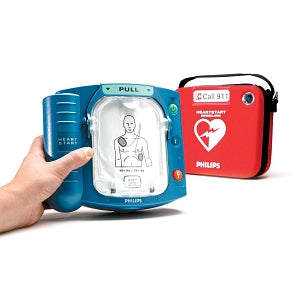 Royal Philips HeartStart OnSite AED Kit - Philips HeartStart Onsite Semi-Automatic AED Unit with 1 Set of Adult Pads, Battery and Standard Carrying Case - M5066A OPT C01