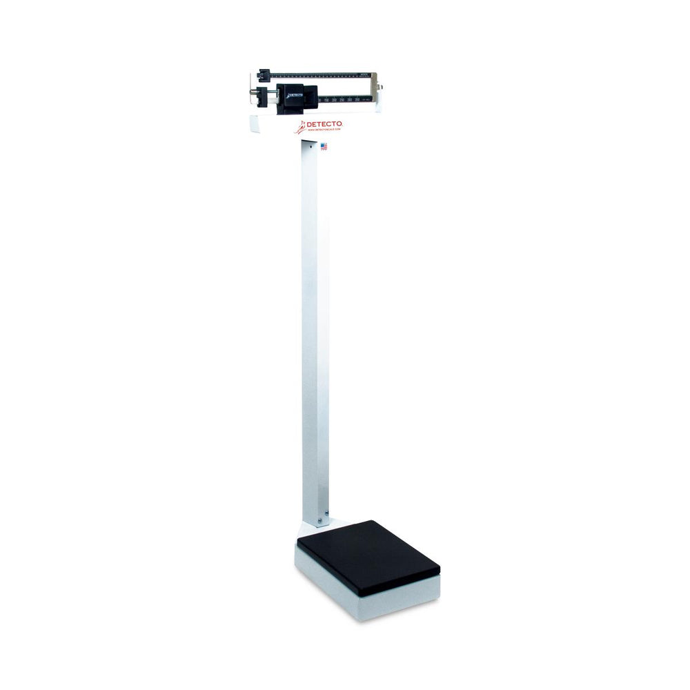 Detecto Mechanical Eye-Level Physician Scales - Mechanical Physician Scale with Height Rod, Weight Capacity 400 lb. (180 kg) - 2381