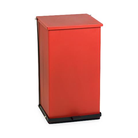 Detecto Step-On Waste Receptacles - Step-On Waste Can, Epoxy Finish, Steel, Red, 100 qt. - P-100R