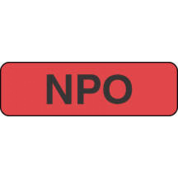Label Paper Permanent Npo 1 1/4" X 3/8" Fl. Red 1000 Per Roll