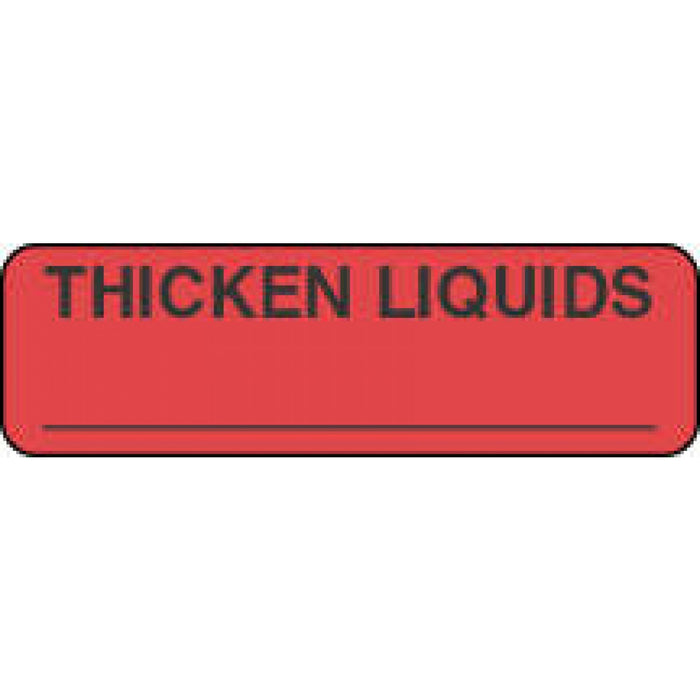 Label Paper Permanent Thicken Liquids 1 1/4" X 3/8" Fl. Red 1000 Per Roll