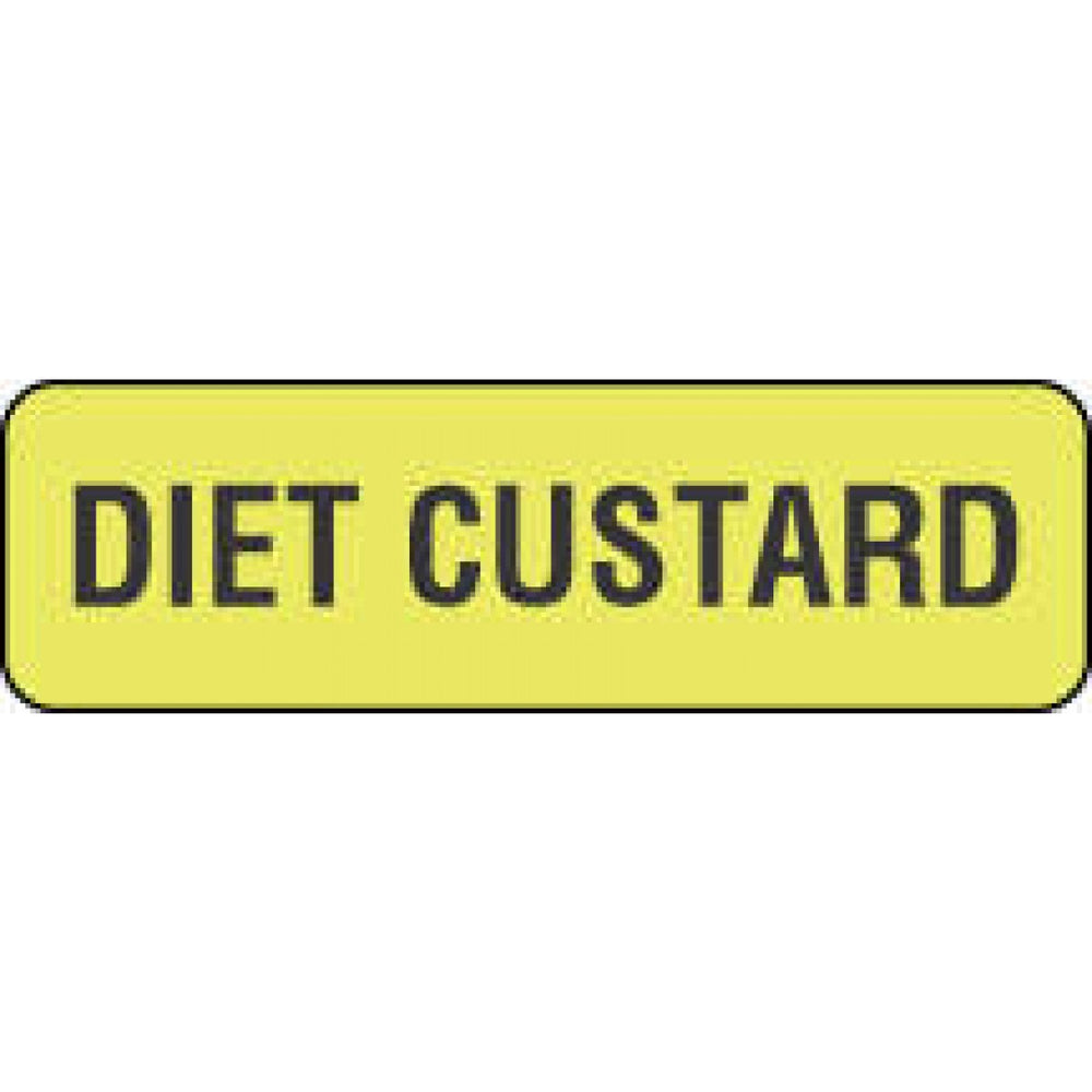 Label Paper Permanent Diet Custard 1 1/4" X 3/8" Fl. Yellow 1000 Per Roll