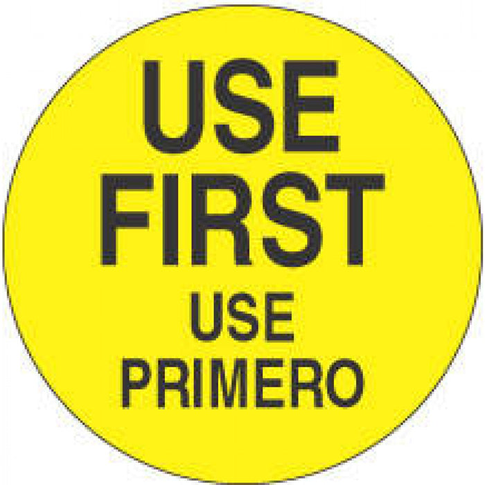 Label Paper Permanent Use First Use Primero 2" Core X Yellow 500 Per Roll