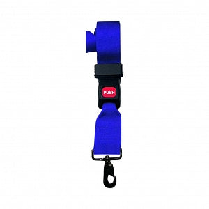 Dick Medical Supply Nylon Stretcher / Cot Straps - Nylon 2-Piece Stretcher / Cot Strap with Metal Pushbutton Buckle and Swivel Speed Clip Ends, Blue, 5' - 11252BL