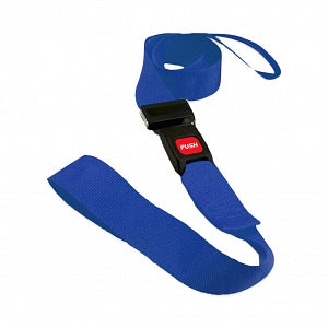 Dick Medical Supply Polypropylene Stretcher / Cot Straps - Polypropylene 2-Piece Stretcher / Cot Strap with Metal Pushbutton Buckle and Loop Ends, Blue, 5' - 21152BL