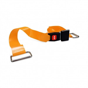 Dick Medical Supply BioThane G1 Stretcher / Cot Straps - BioThane G1 2-Piece Stretcher / Cot Strap with Metal Pushbutton Buckle and Metal Loop Ends, Orange, 5' - 51652OR