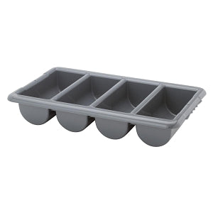 Royal Industries Flatware Bins - BIN, FLATWARE, 4-COMPARTMENT, GRAY, PLASTIC - DIN BTC 03