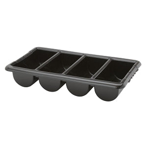 Royal Industries Flatware Bins - BIN, FLATWARE, 4-COMPARTMENT, BLACK, PLASTIC - DIN BTC 10