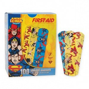 DuKal Children's Adhesive Bandages - Stat Strip Adhesive Bandages, Justice League, Sterile, 3/4" x 3" - 10791