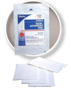 Dukal Corporation Non-Adherent Pads - Nonadherent Absorbent Dressing Pad, Sterile, 2" x 3" - 123