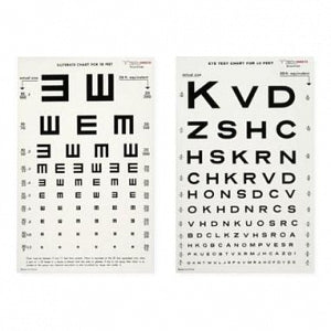 Tech-Med Illuminated Eye Charts - Illuminated Tumbling E Eye Chart, 20-Ft, 9" x 14" - 3064