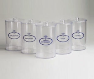 Tech-Med Services Flint Glass Jars - Unlabeled Clear Plastic Sundry Jar, 6.5" x 4" - 4019