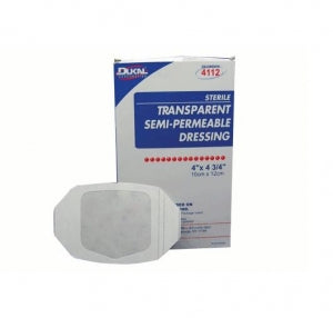 Dukal Corp Transparent Semi-Permeable Dressings - Transparent Semi-Permeable Dressing, Sterile, 4" x 4-3/4" - 4112