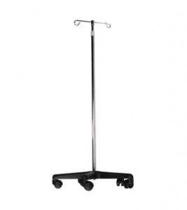 Dukal Corporation Tech-Med IV Stands - IV Pole, Chrome, 5 Legs, 2 Hook, 20" Base Lock - 4355